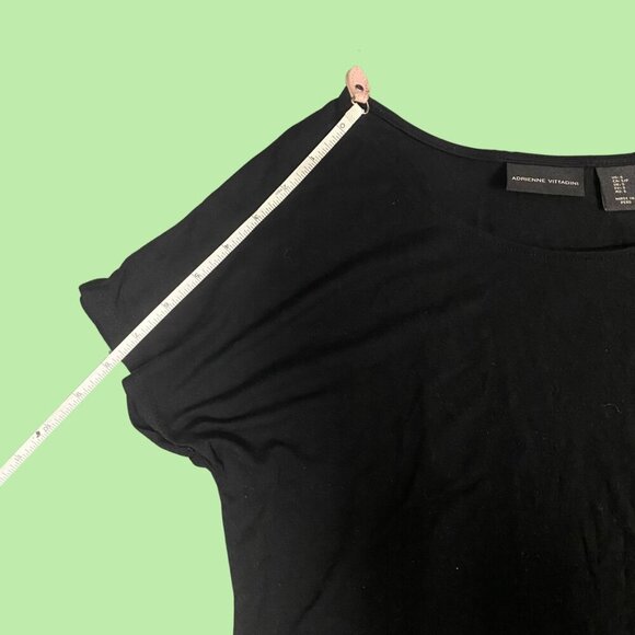 Adrienne Vittadini Black Modal Stretch Scoop Neck Tee | Size S - Picture 5 of 7
